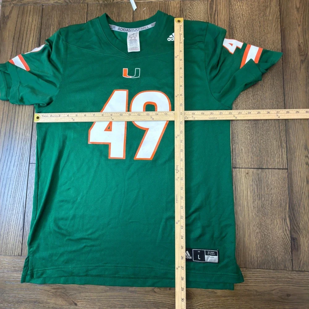 Adidas Miami Hurricanes Yayi Bondje 49 Football Jersey Green Mens Large